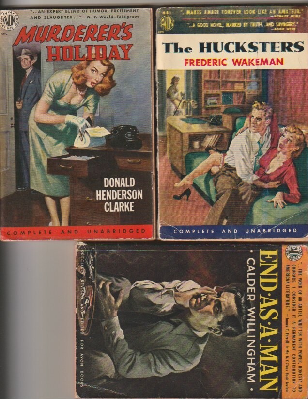 H814 Lot Of 3 Crime Wakeman Clarke Willingham Avon Vintage Paperback Books