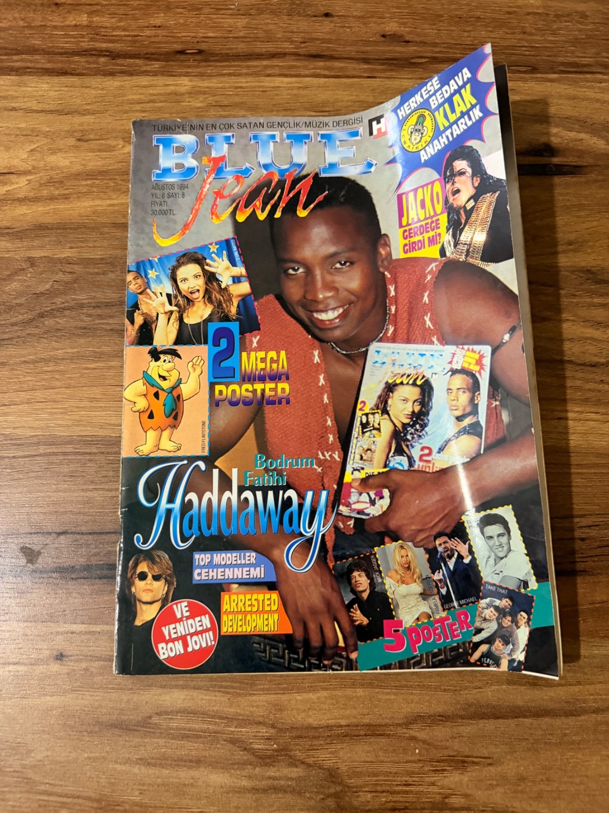 Haddaway Blue Jean August 1994 Michael Jackson Bon Jovi Rare Turkish Magazine