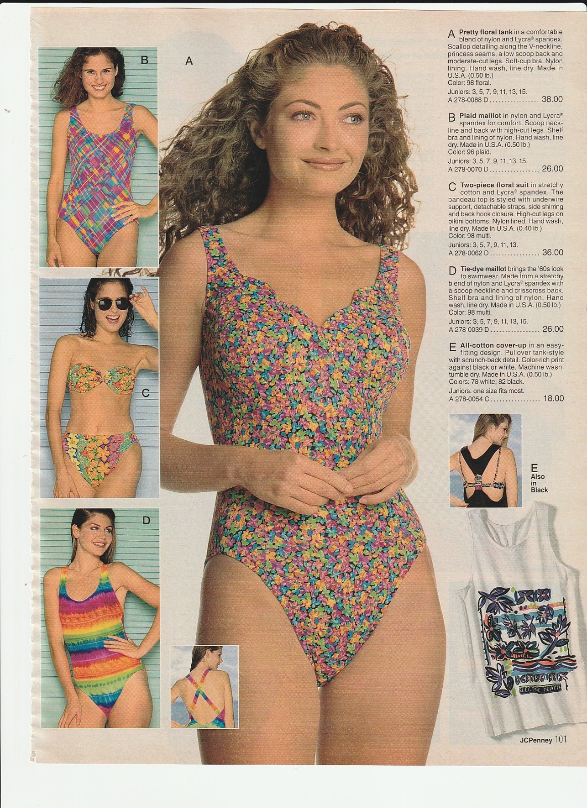 Pretty Ladies in Swimwear Vintage 1994 Catalog Swimsuit Photo Clippings