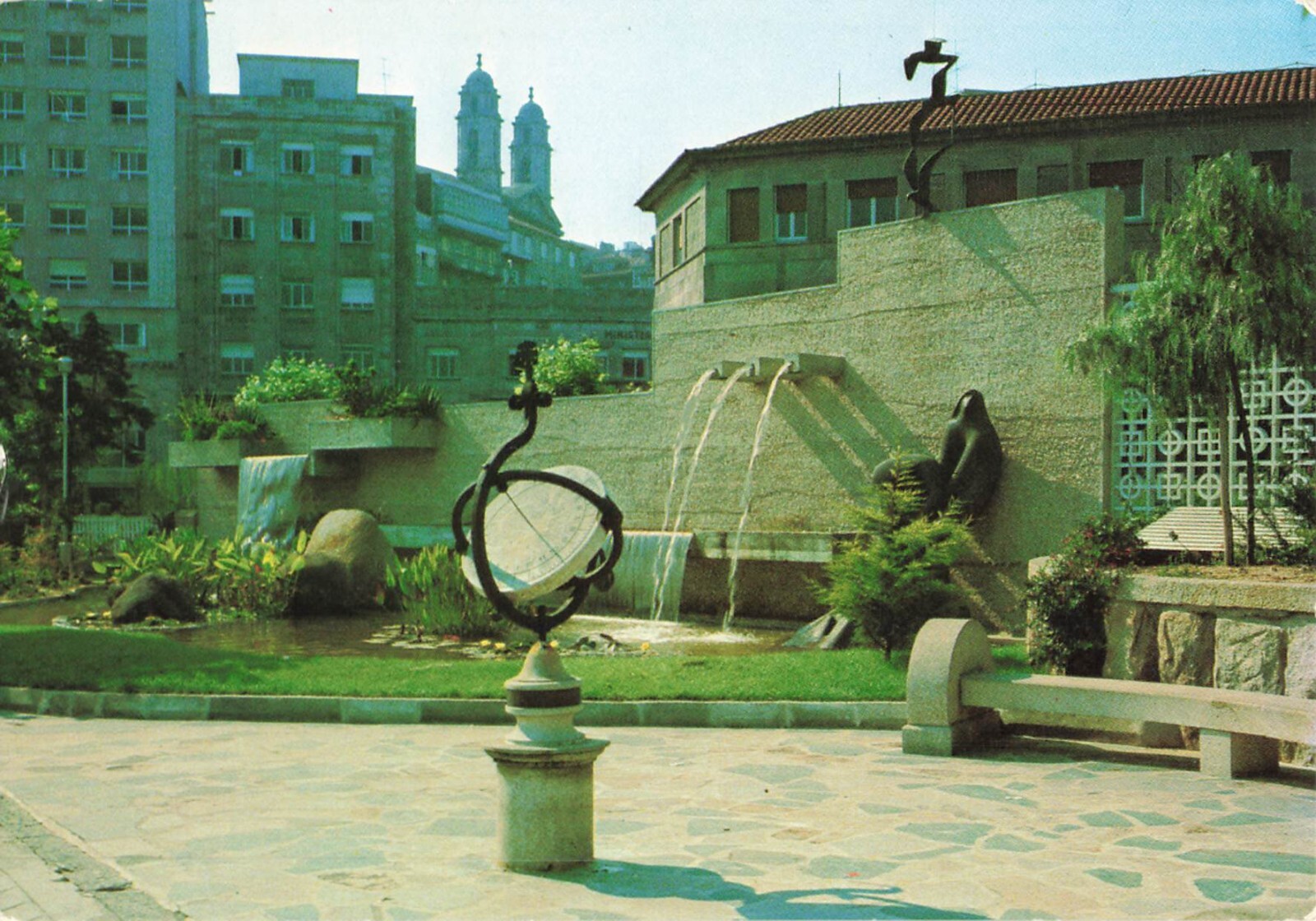 Postcard Spain Vigo Naval Terminal with Lake in the background