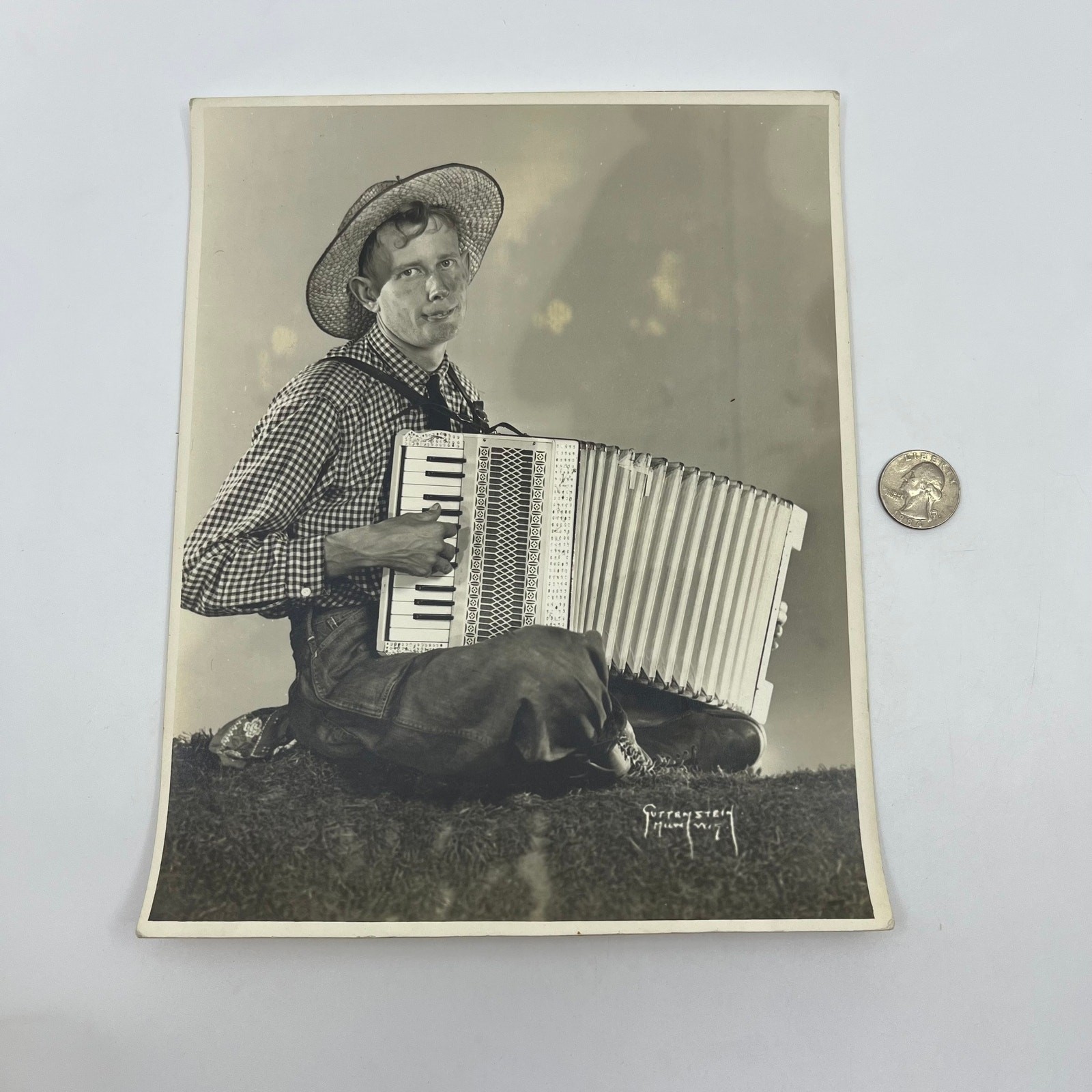 1950s Country Western Music Accordion Player Photograph 8×10″ AB8