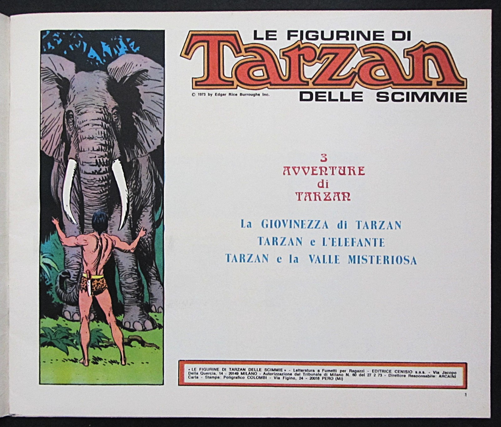 TARZAN OF THE APES~ITALIAN STICKER BOOK w/UNCUT SHEET OF 200 STICKERS~JOE KUBERT