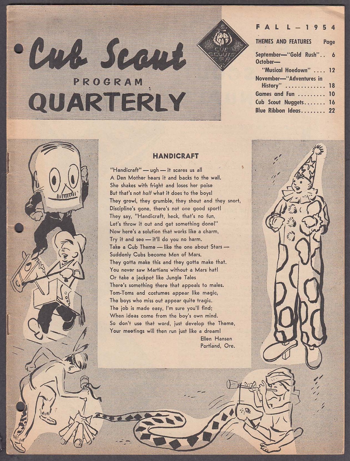Cub Scout Program Quarterly Fall 1954