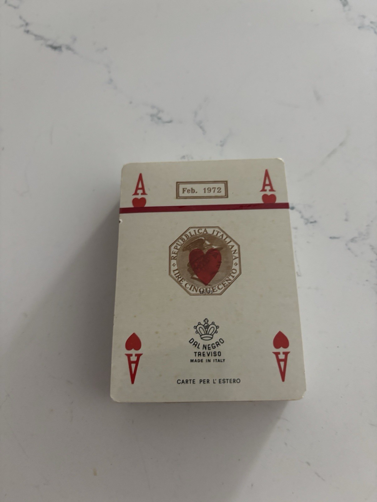 1972 vecchie carte da gioco con bollo lire 500 Genn 1972 MODIANO con JOLLY MATTE