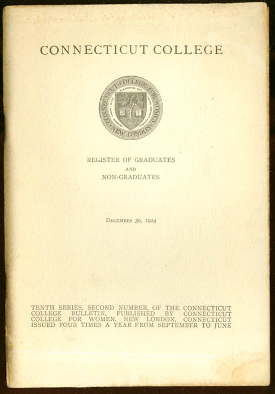 Connecticut College Register of Grads & Non-Grads 1924
