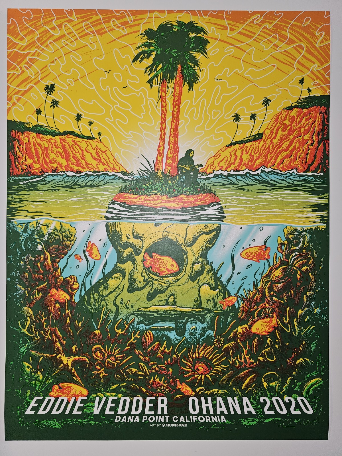 Eddie Vedder 2020 Ohana Festival Concert Poster Munk One Print Pearl Jam Califor