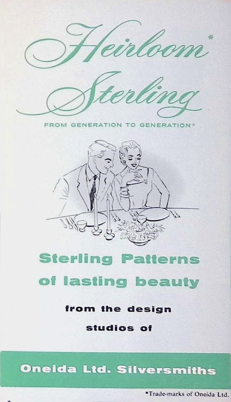 Oneida Heirloom Sterling Brochure c1950s Price List Layaway Plan Flatware