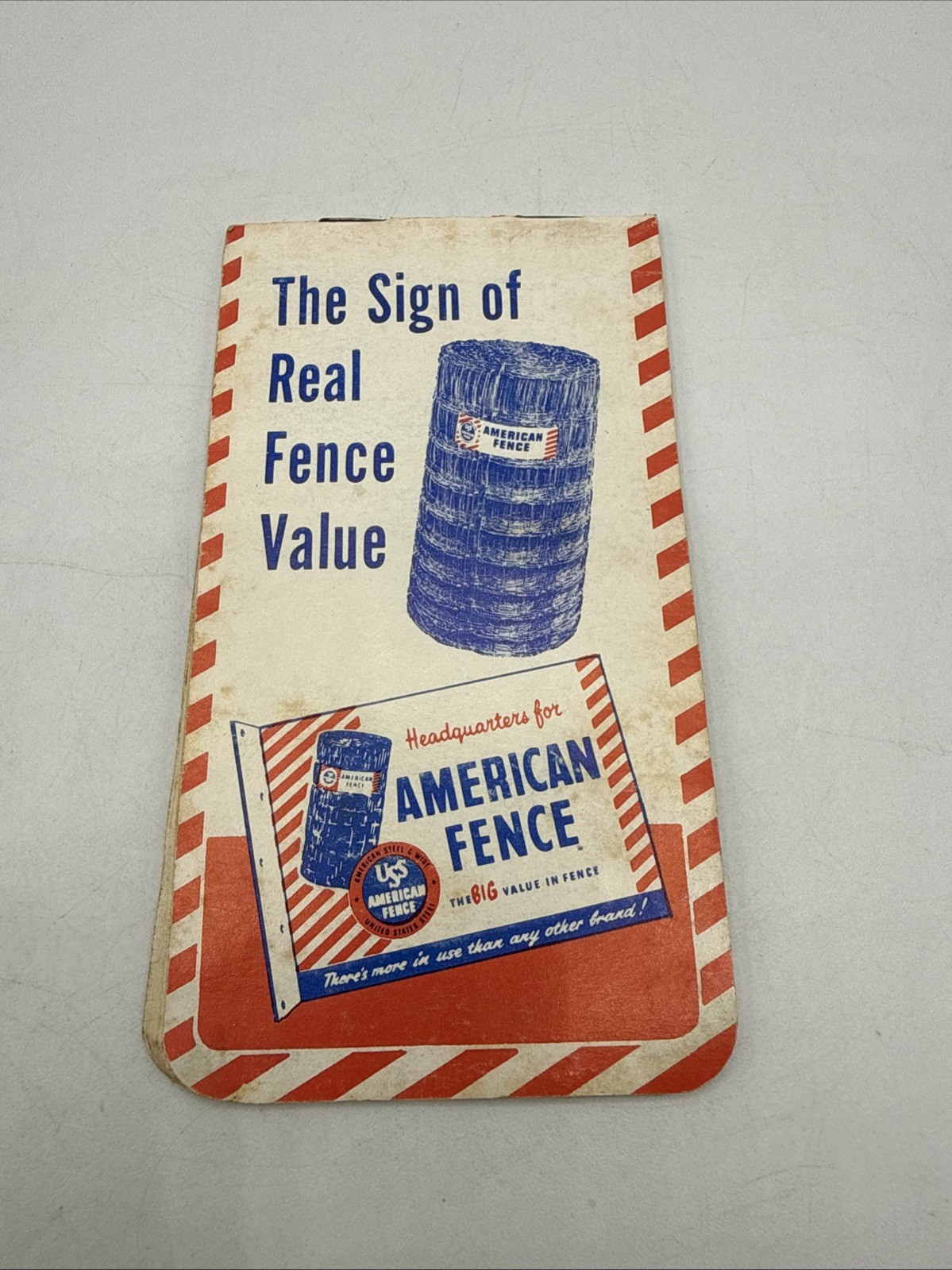 American Fence Memo Book Note Pad USS United States Steel
