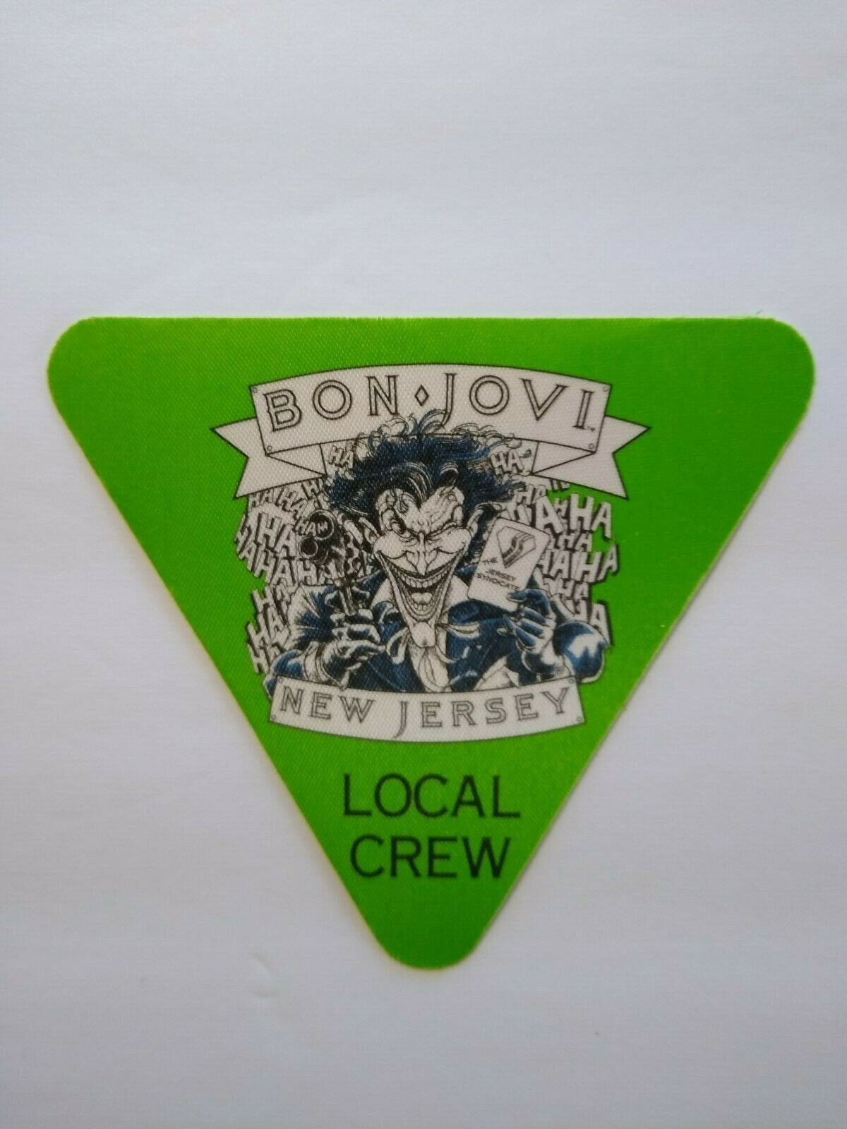 Bon Jovi Backstage Pass Batman Joker Original 1989 Rock Concert Local Crew Green