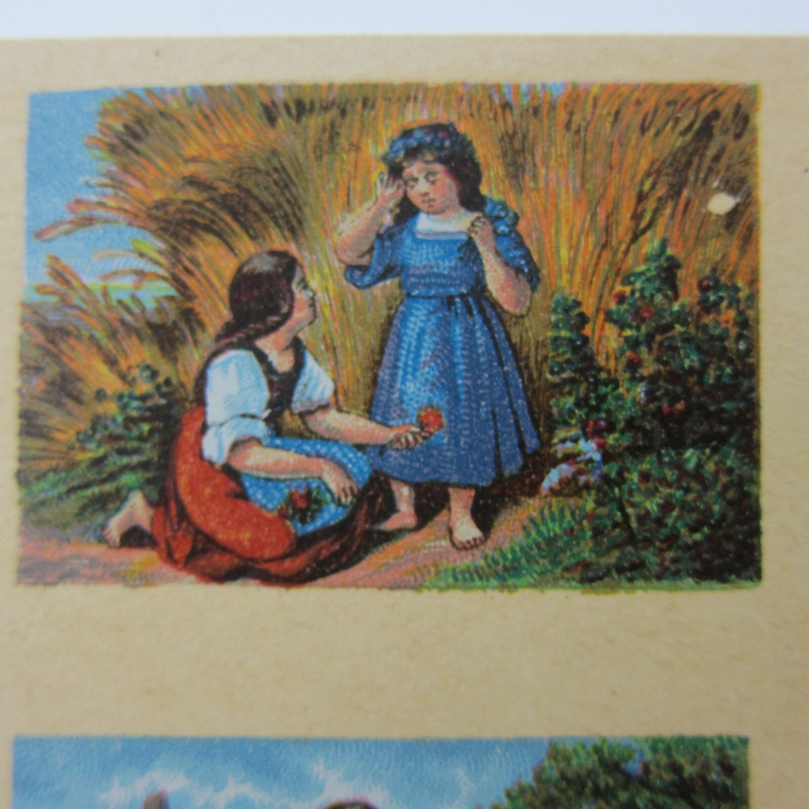 Antique Lithograph Print Samples Lot Mini Landscapes Towns Villages People RARE