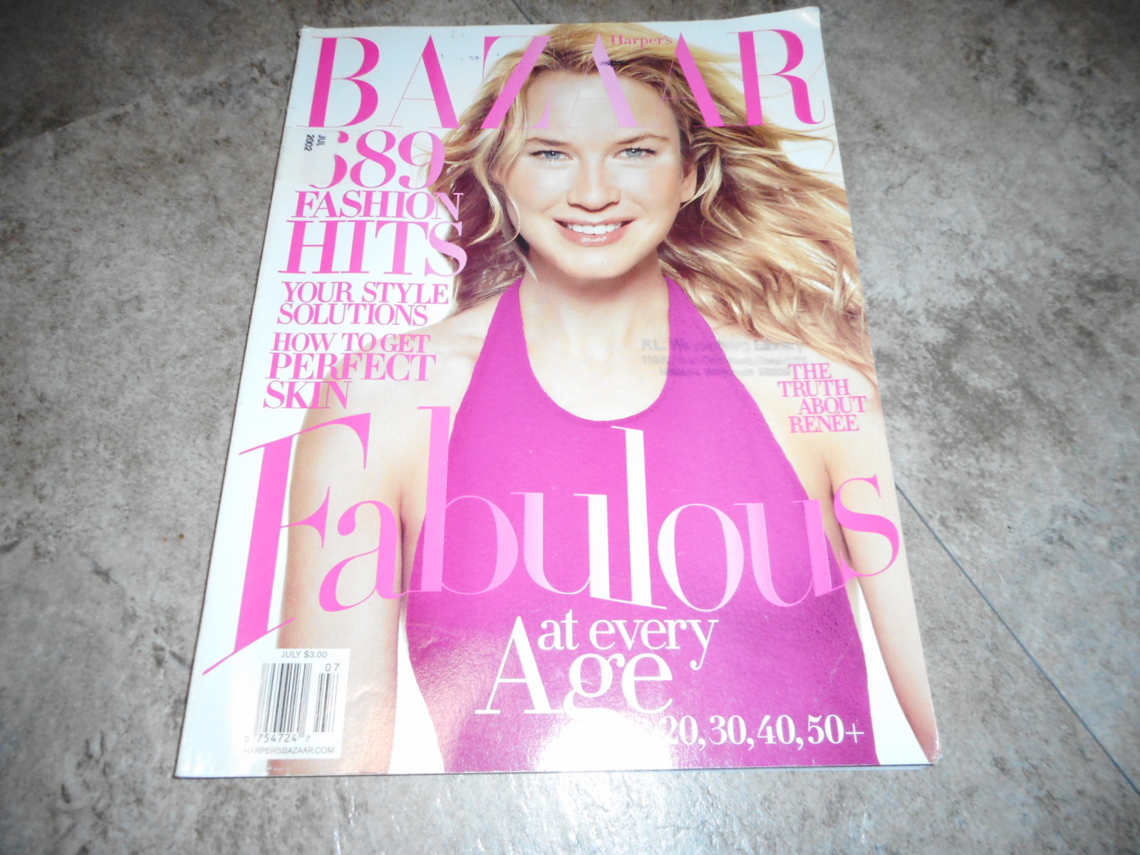JULY 2002 HARPERS BAZAAR fashion magazine RENEE ZELLWEGER