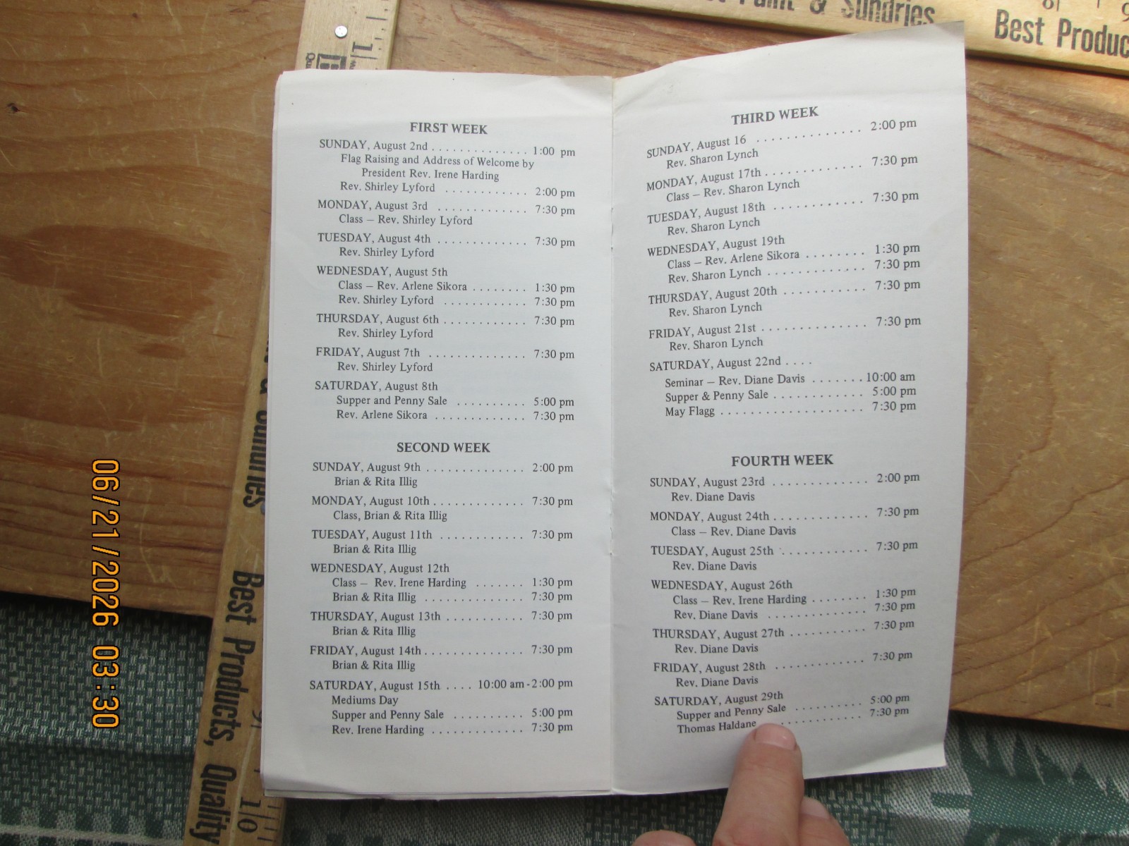 etna Spiritualist meeting camp meeting ETNA maine brochure 1987