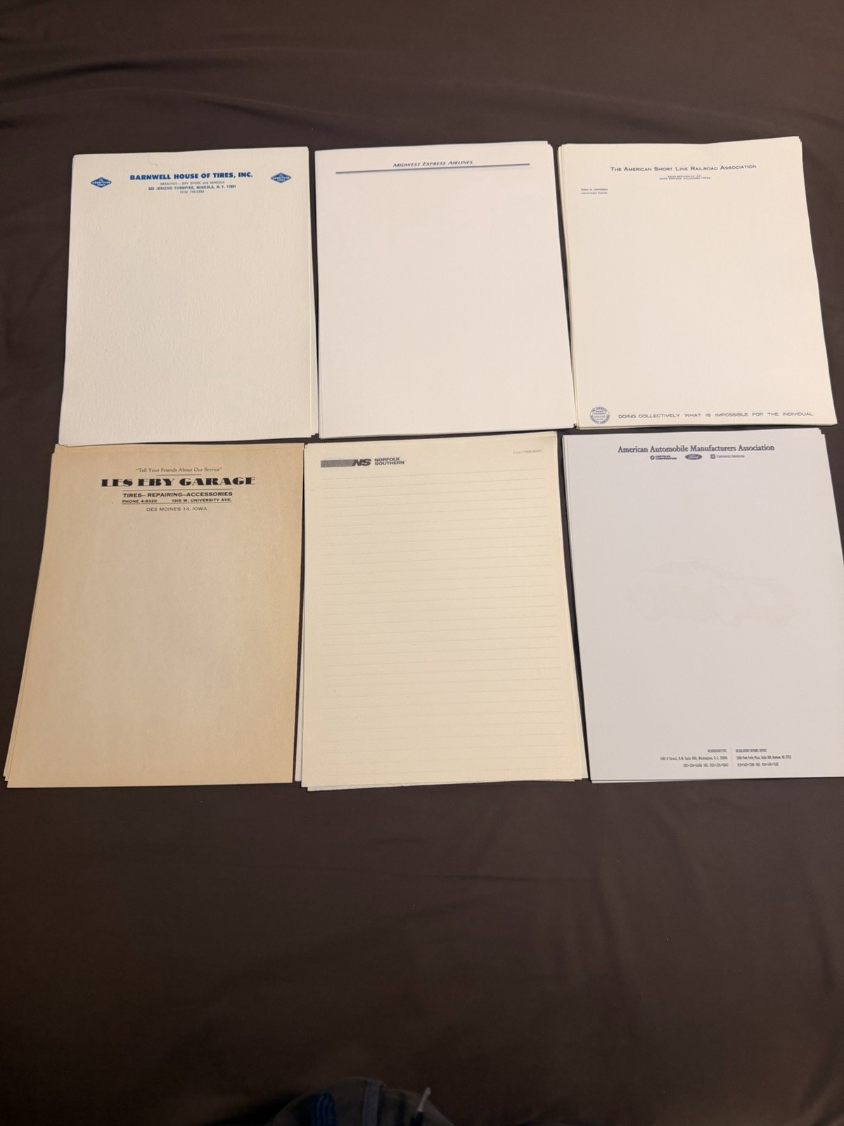 Letterhead 100 Sheets Of PLANE TRAIN AUTO Vintage Stationery Unused Lot