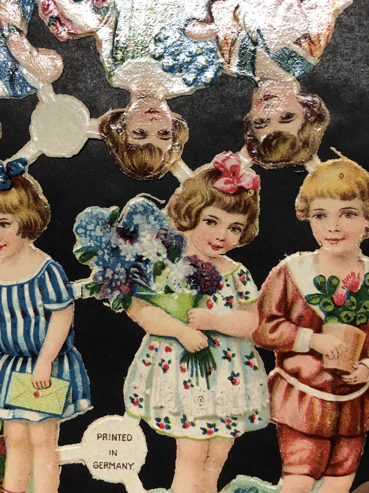 Kids Girls Flowers Spring Die Cut Scraps Glued on Paper Double Sided L11