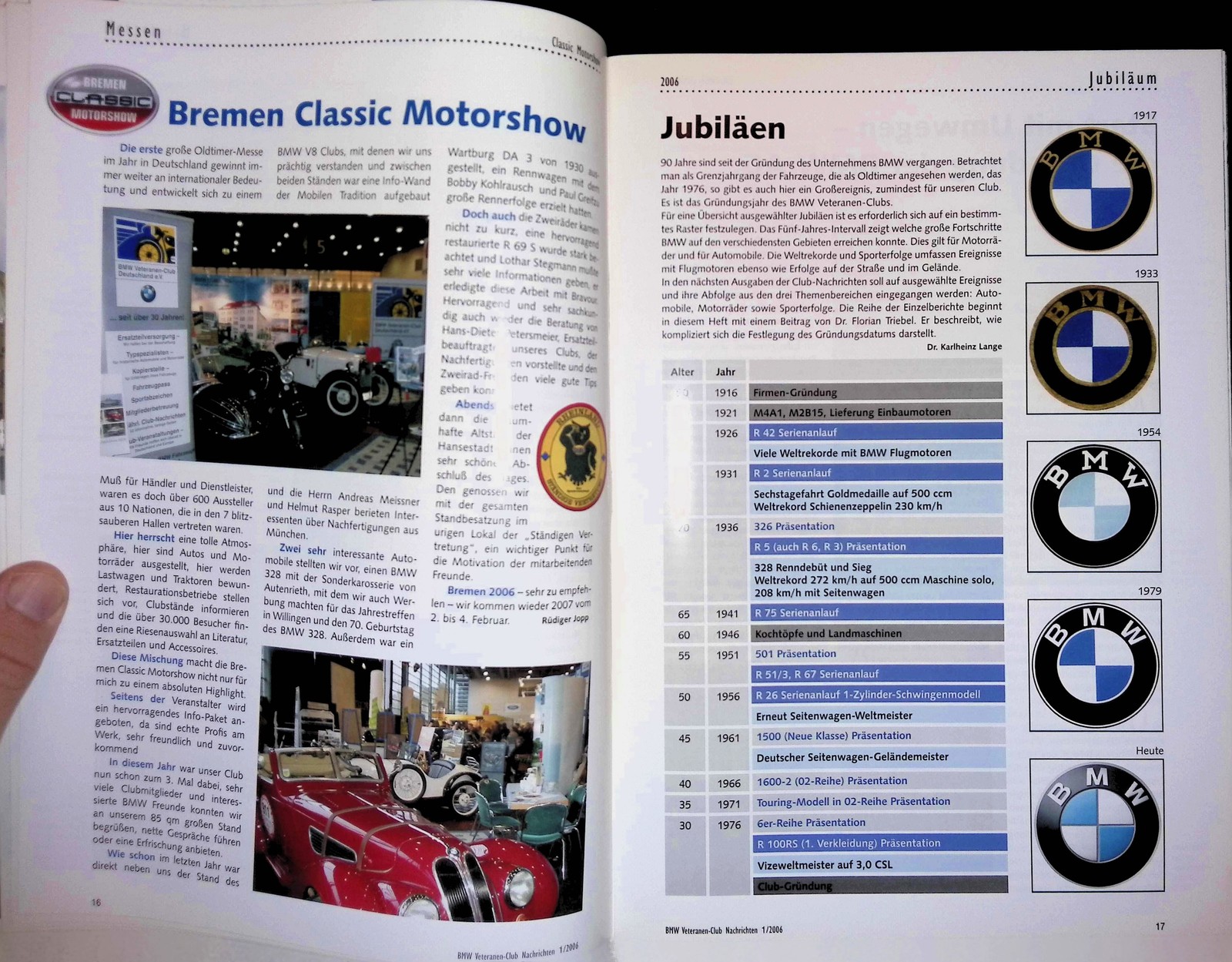 Club Nachrichten BMW Club Mobile Classic Magazine 2006 30th Anniversary