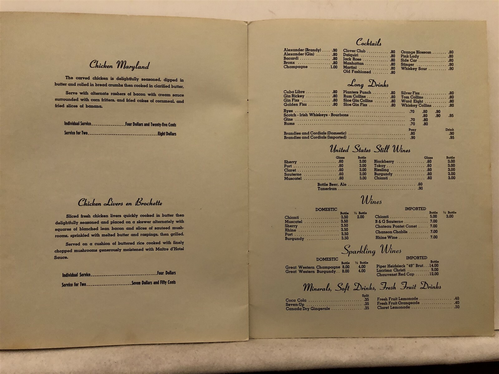 1960’s 1970’s Unknown Restaurant CR Menu Philadelphia PA Cherry Hill NJ Vtg