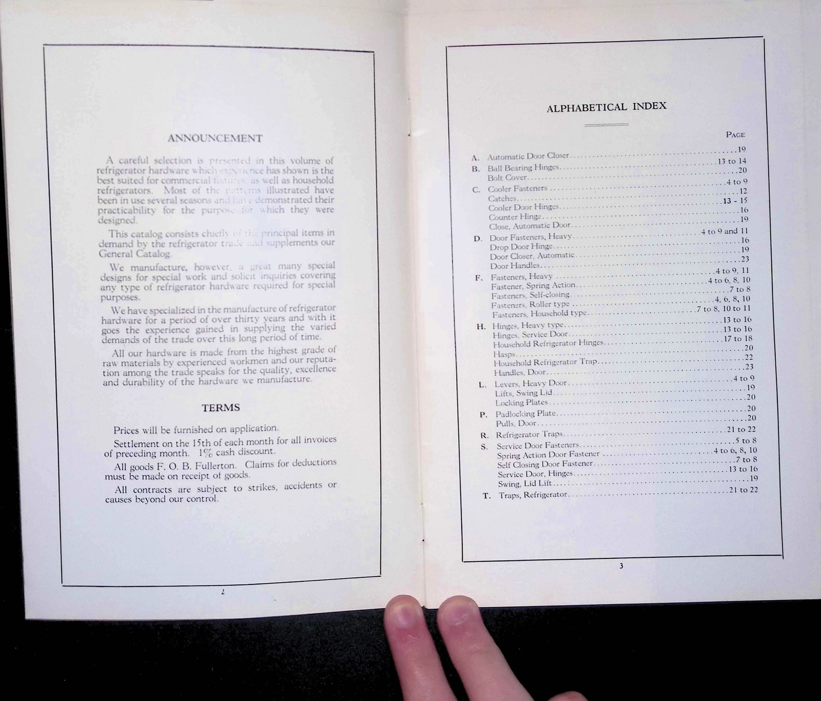 Dent Hardware Co. 1900s Refrigerator Hardware Catalog Vol C Brass Galvanized