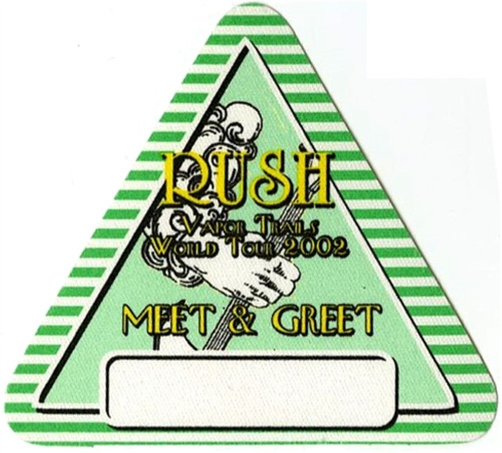 Rush 2002 Vapor Trails concert tour collectible Meet & Greet Backstage Pass