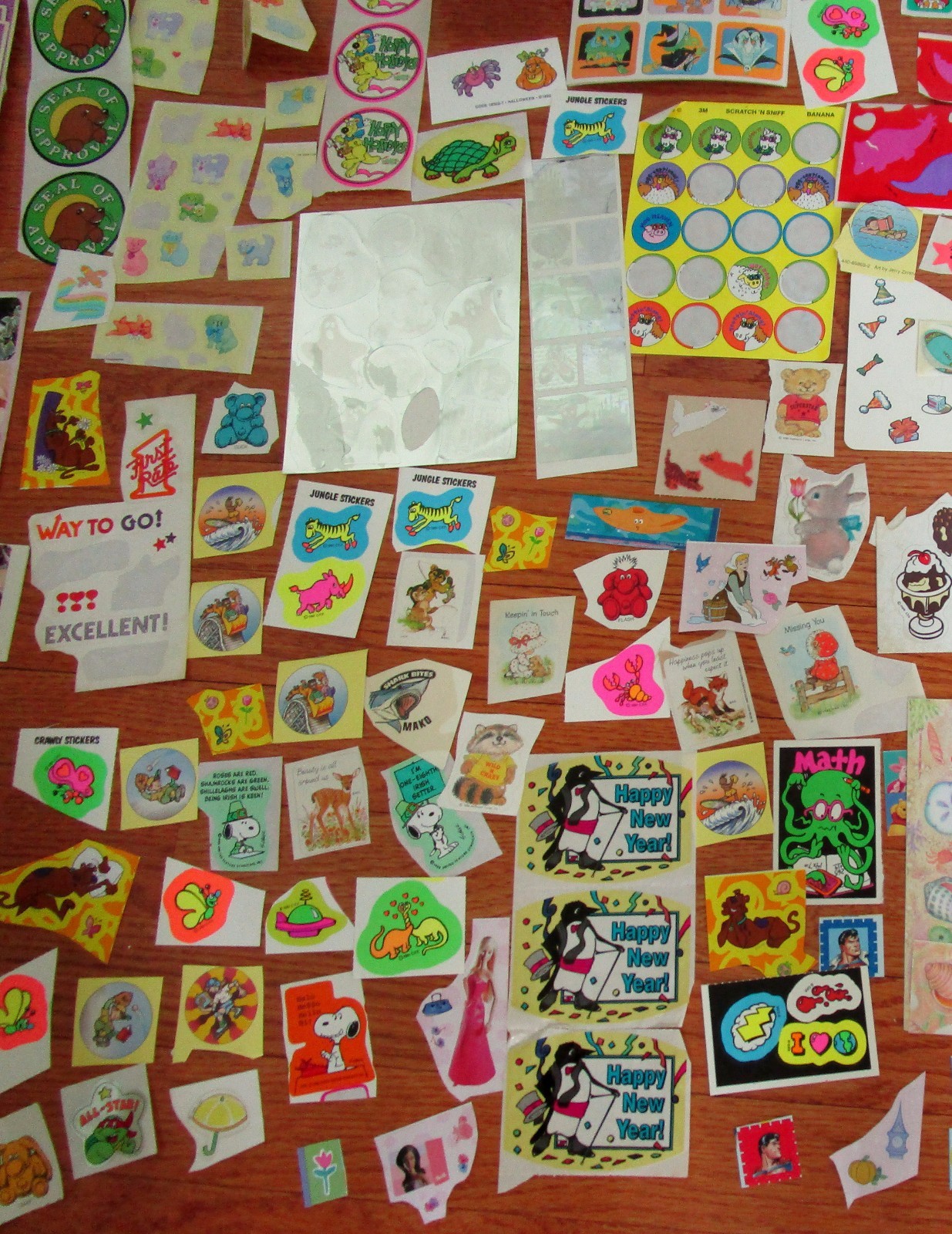 100’s Vtg 80s 90s LOT Stickers Hallmark Lisa Frank Star Wars ET Sanrio NKOTB