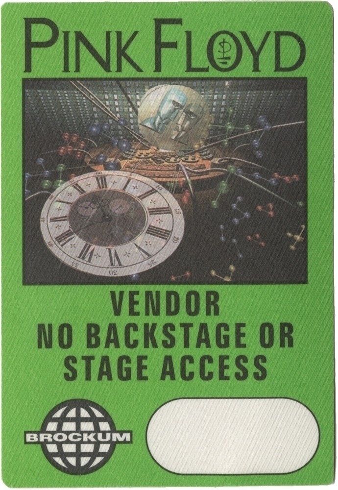 Pink Floyd 1994 Division Bell concert tour Vendor Backstage Pass