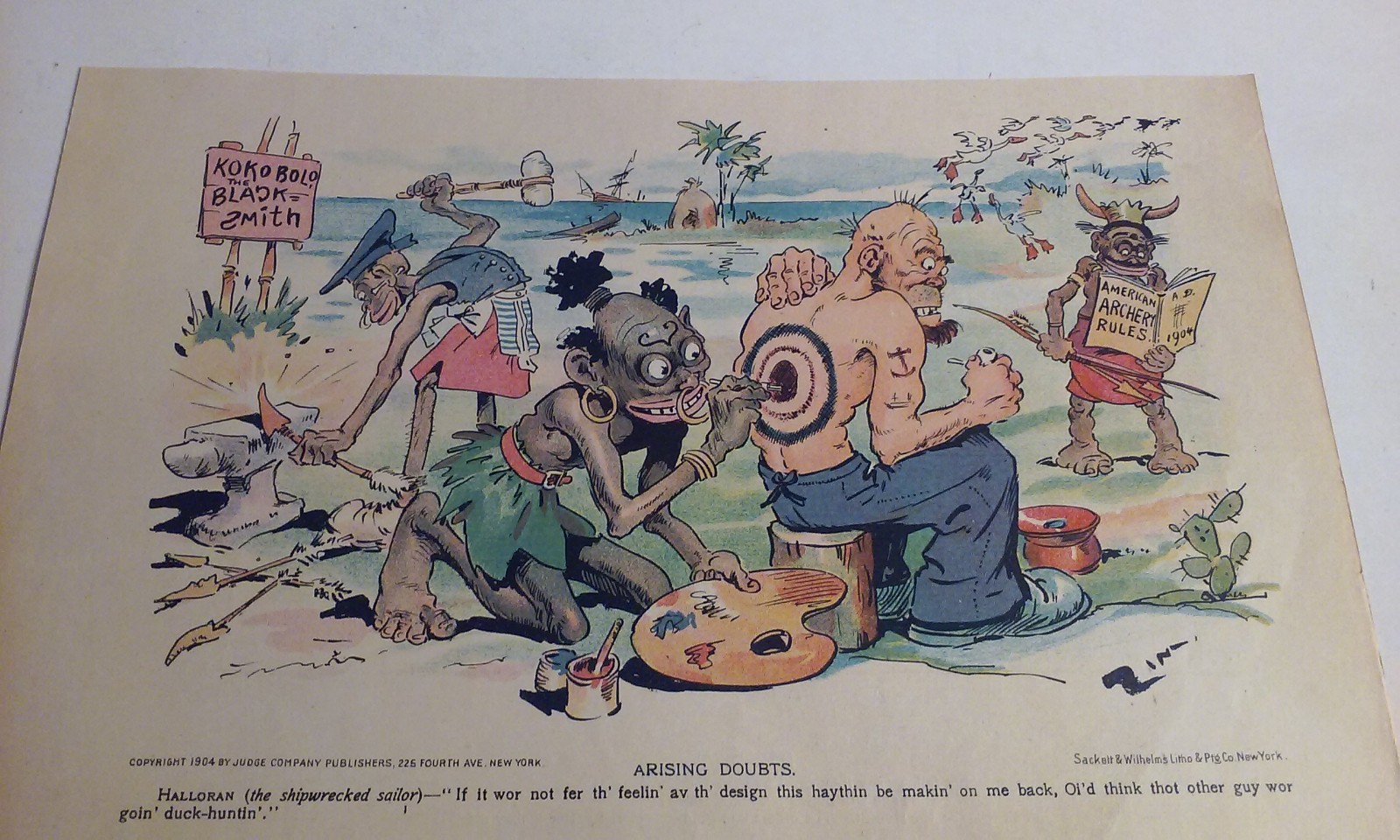 10 Early 1900’s Original Era Color Cartoons w/ Slang American Dialect Captions