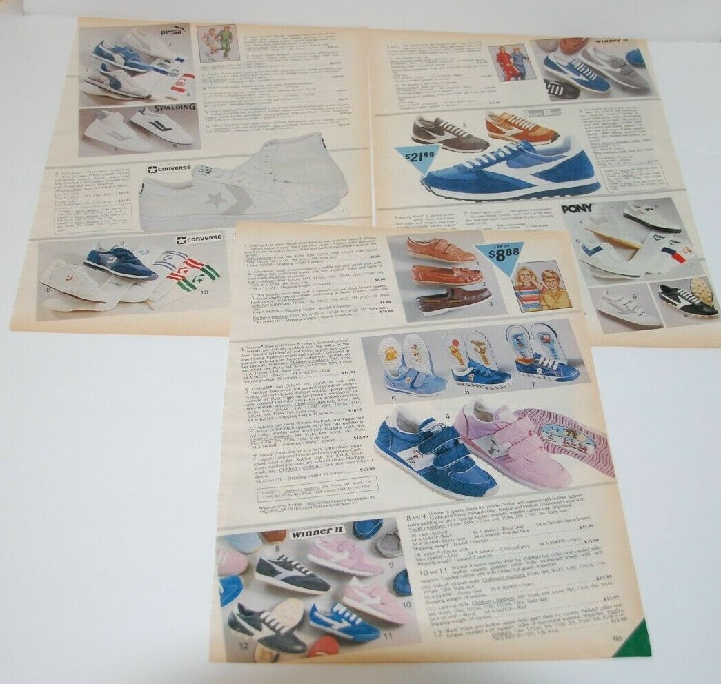 Lot Vintage 80s Shoes NIKE CONVERSE etc Catalog Ads Clippings Photo Clippings 7