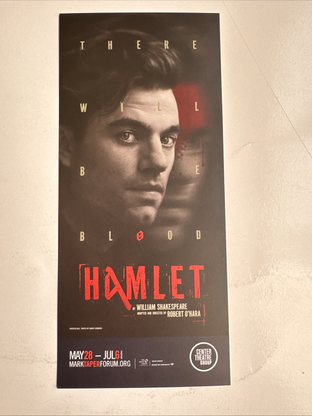 Broadway Tour Flyer – Hamlet – Mark Taper Forum Patrick Ball