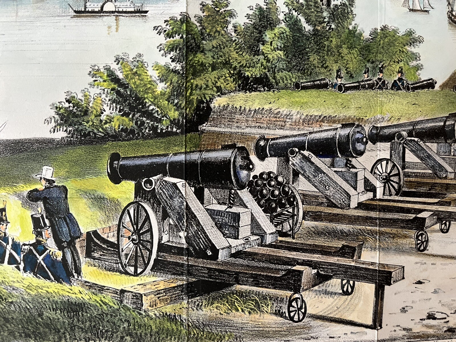 HAND COLORED PRINT GOVERNORS ISLAND, NEW YORK CITY, FROM 1860 VALENTINE’S MANUAL