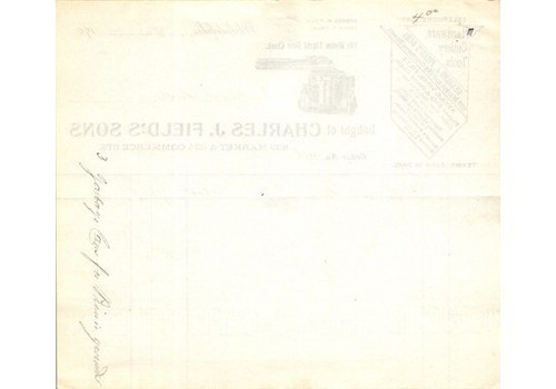 Charles J Field’s Sons Invoice – Phila Hardware Railroadiana 1920 PA Tool