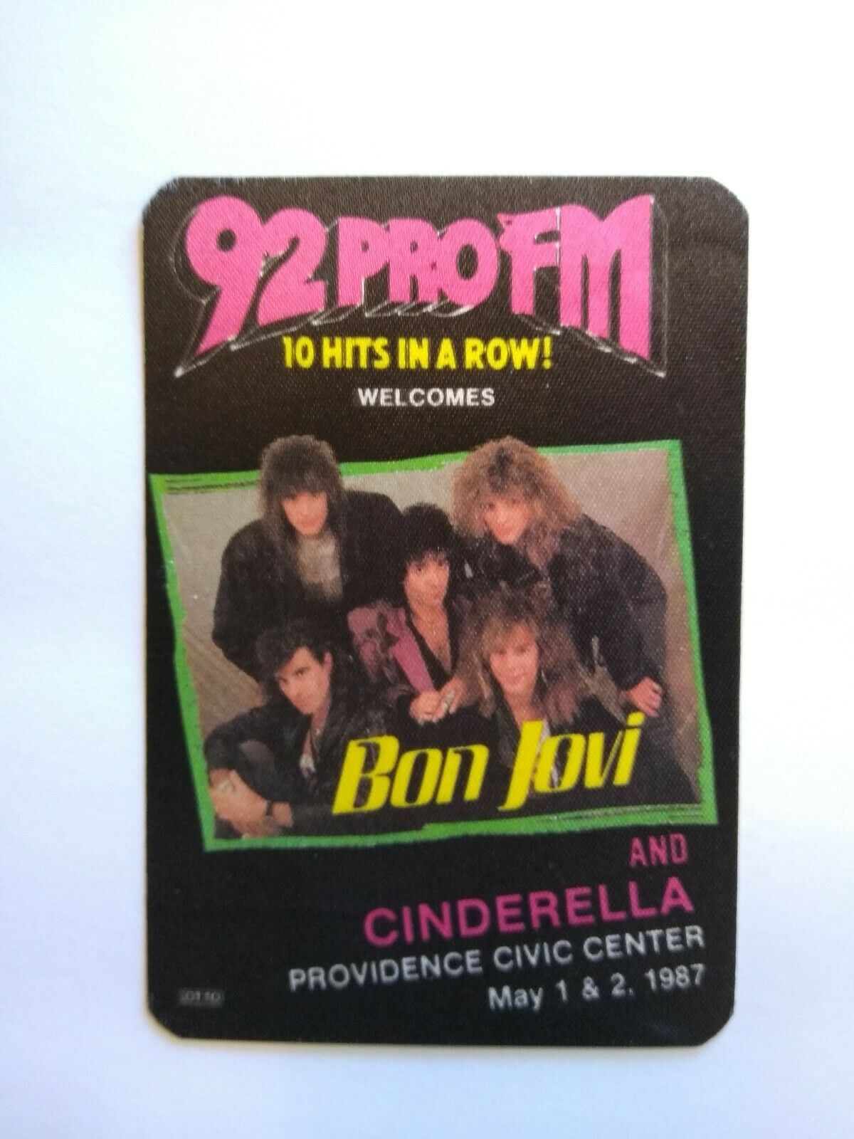 Bon Jovi Cinderella Backstage Concert Pass Original 1987 Hard Rock Music Vintage