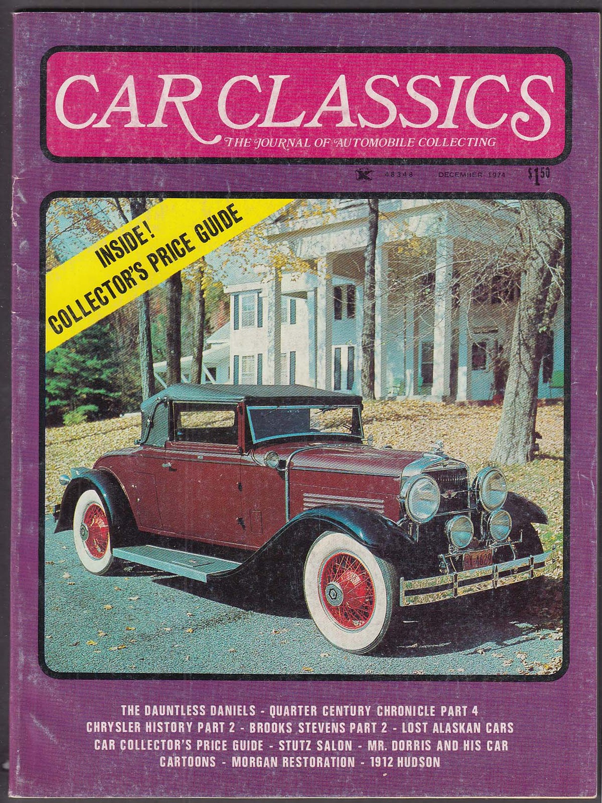 CAR CLASSICS Chrysler Stutz Morgan Brooks Stevens Daniels Dorris Hudson 12 1974