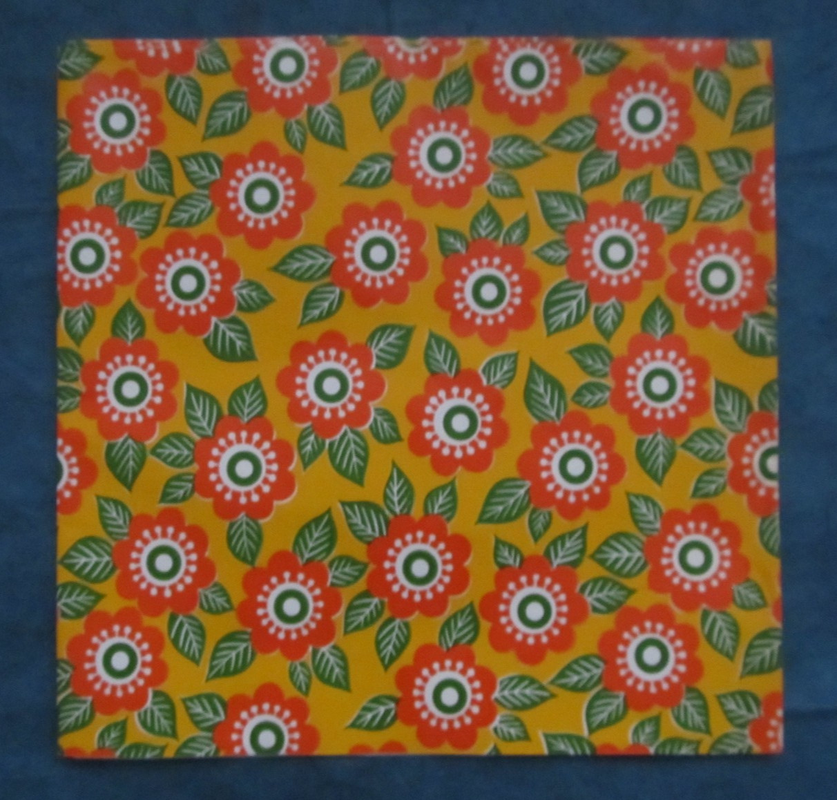 Vintage Orange & green Flowers 20″ x 30″ sheet of wrapping paper