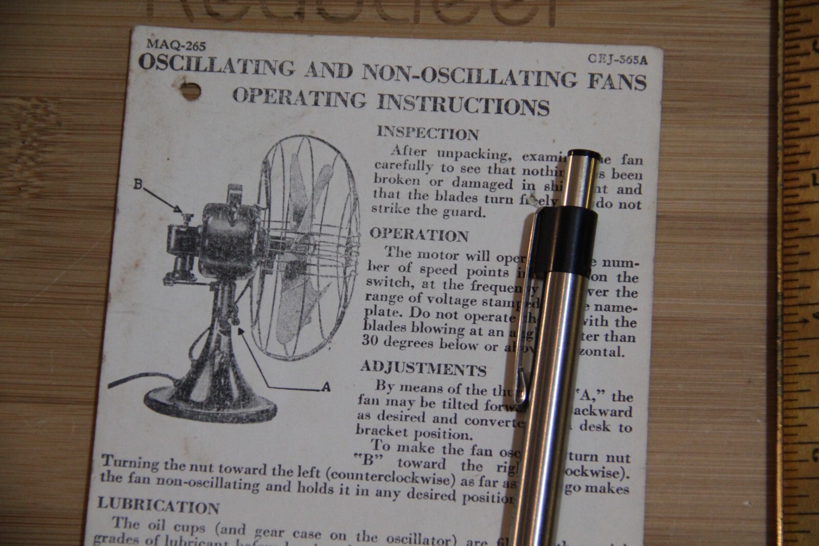 General Electric GE Oscillating Non Oscillating Fans operating Instructions !!