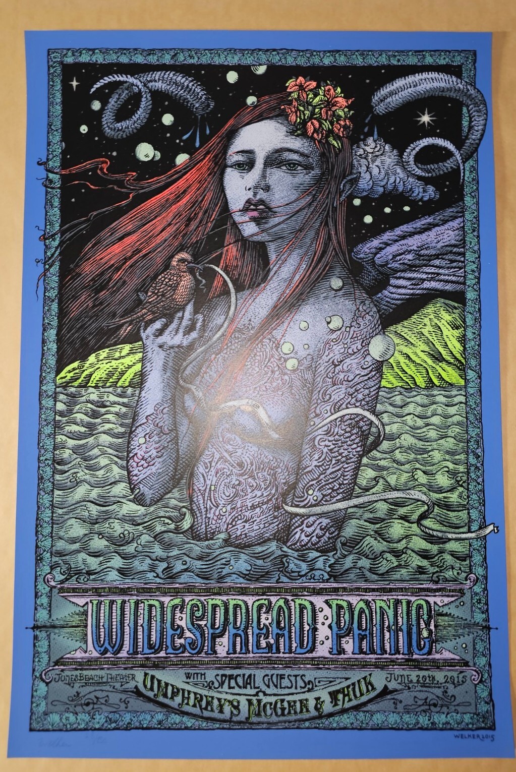 Widespread Panic David Welker Wantagh New York Signed Poster Screen Print # NY