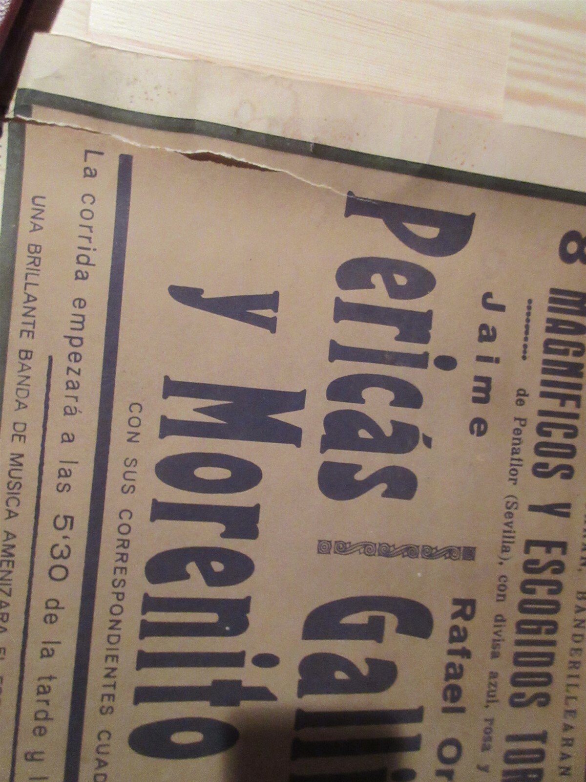 Spanish Bullfighting original Poster at Plaza De Toros de Barcelona May 24, 1942