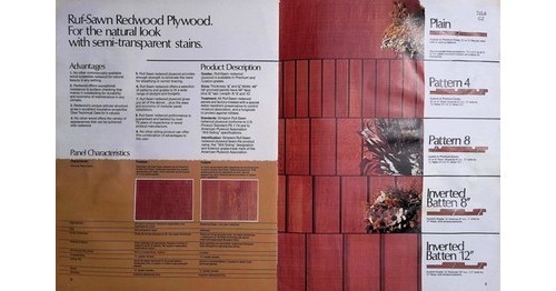 Simpson Timber Ruf-Sawn Plywood Brochure – 1975 Architectural Reference