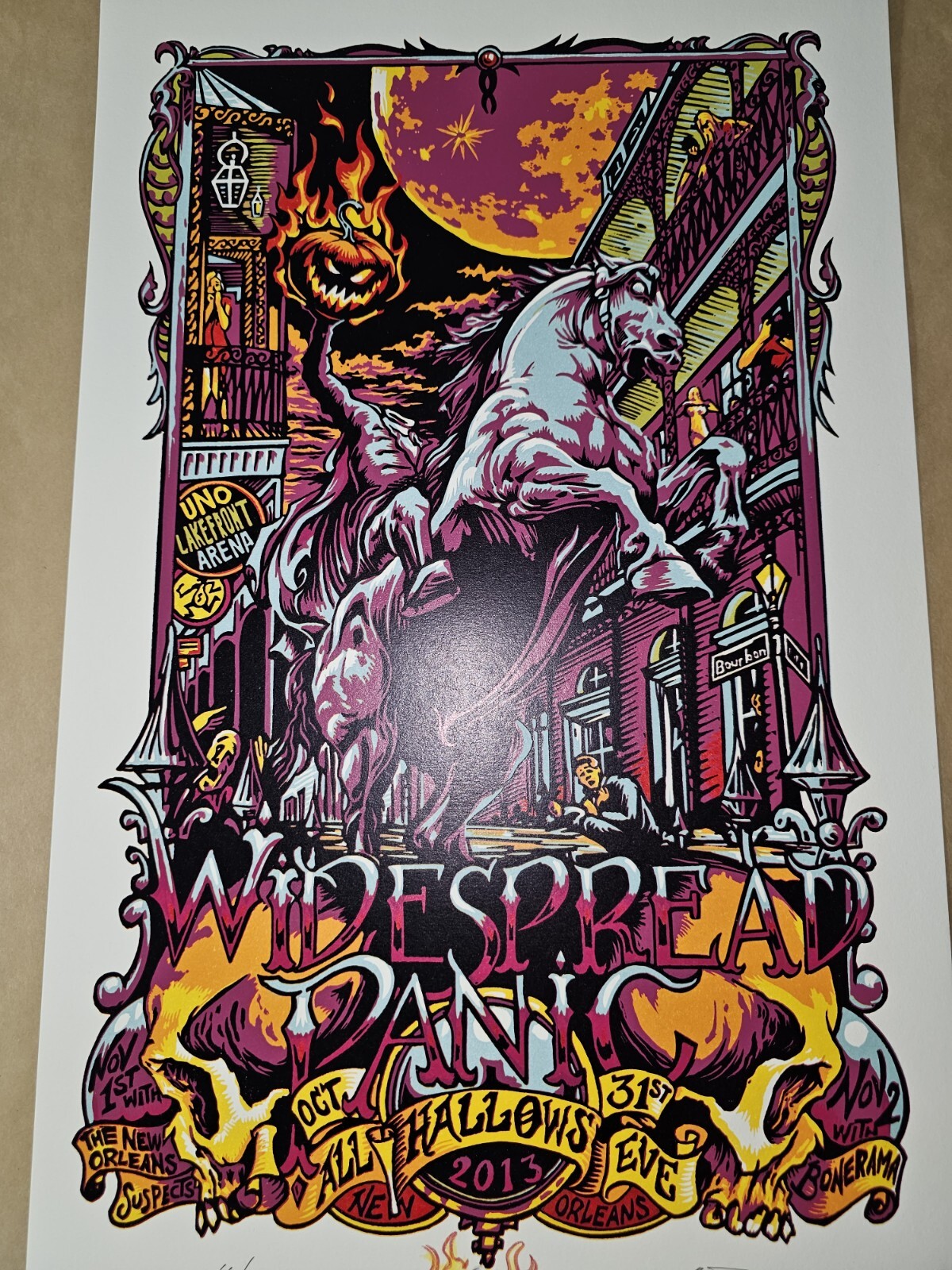 Official Widespread Panic Halloween New Orleans 2013 AJ Masthay Poster LINOCUT