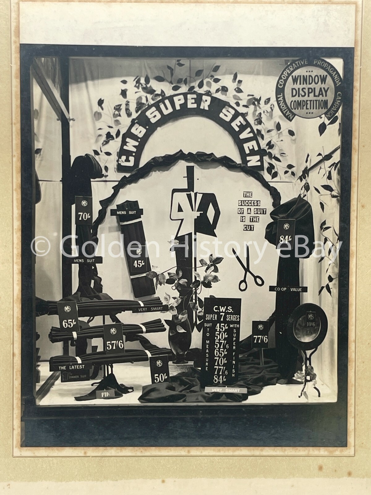VINTAGE CO-OP SOCIETY CWS WINDOW DISPLAY PHOTO GRANGETOWN MIDDLESBOROUGH