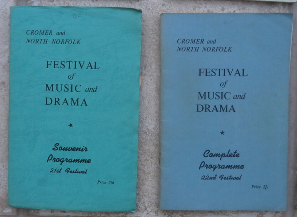 Cromer Festival Music & drama 21 programmes between 1951 – 1972 , plus ephemera