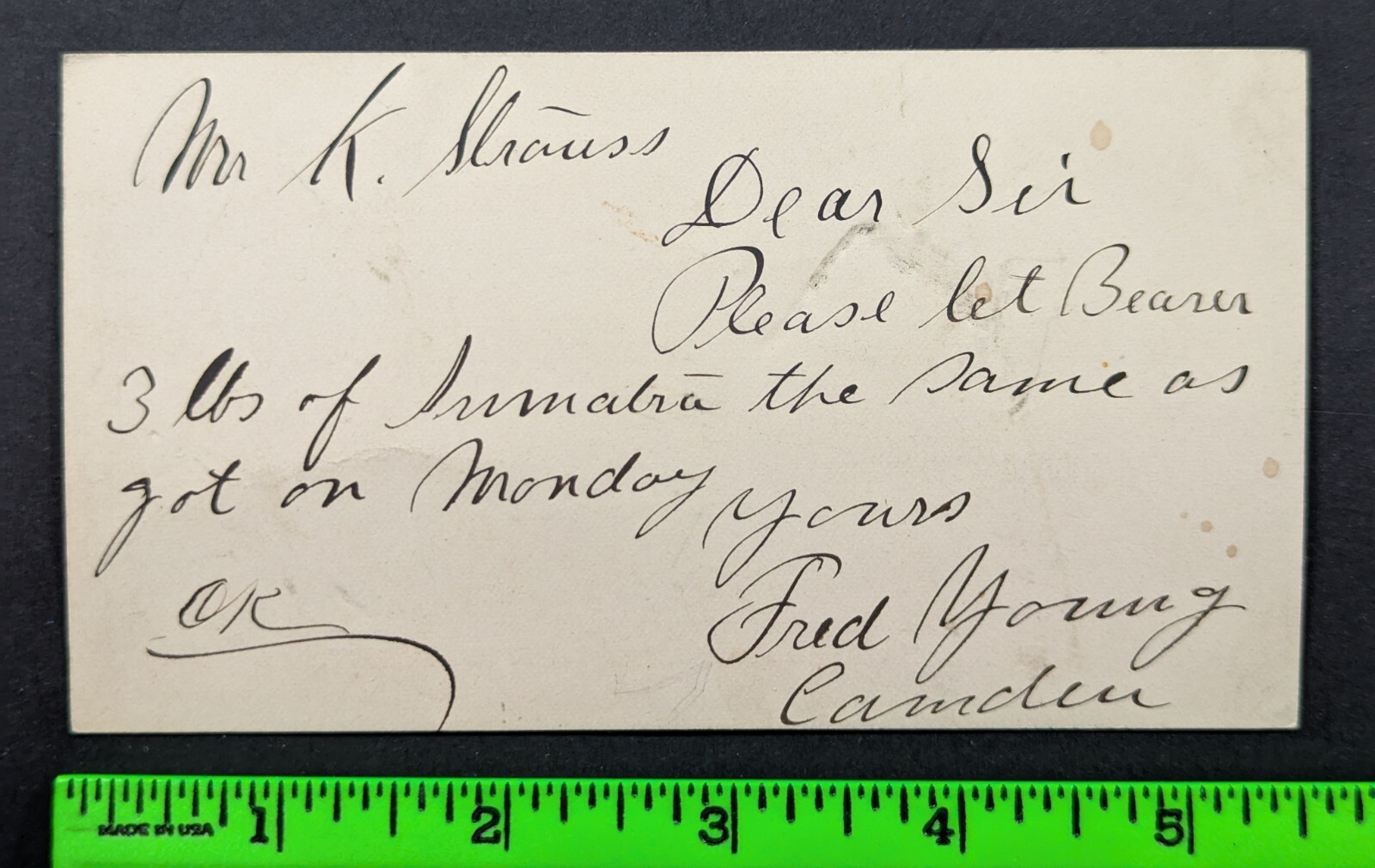Antique Fine Cigars & Tobacco Camden New Jersey Business Card