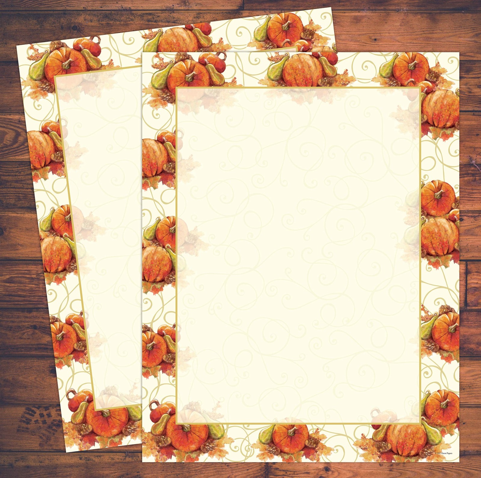 Great Papers! Stationery Letterhead, Fall Pumpkins, 8.5″ x 11″, 80 count (201…