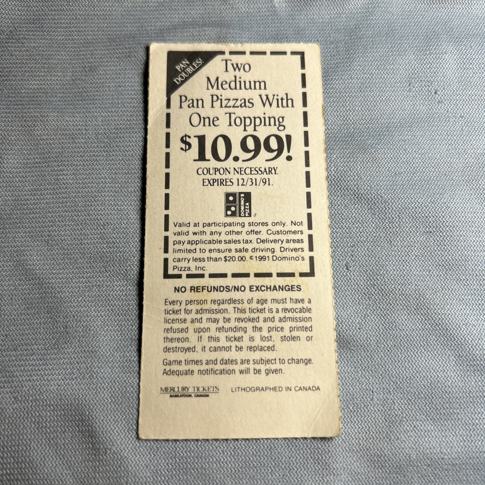 Miami Hurricanes Ticket Stub 1991 Orange Bowl Stadium Vs West Virginia Game 5