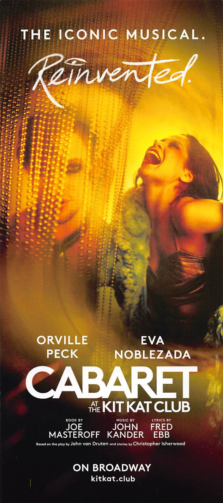 Cabaret the musical Orville Peck Eva Noblezada Ad Flyer Broadway New York 2025