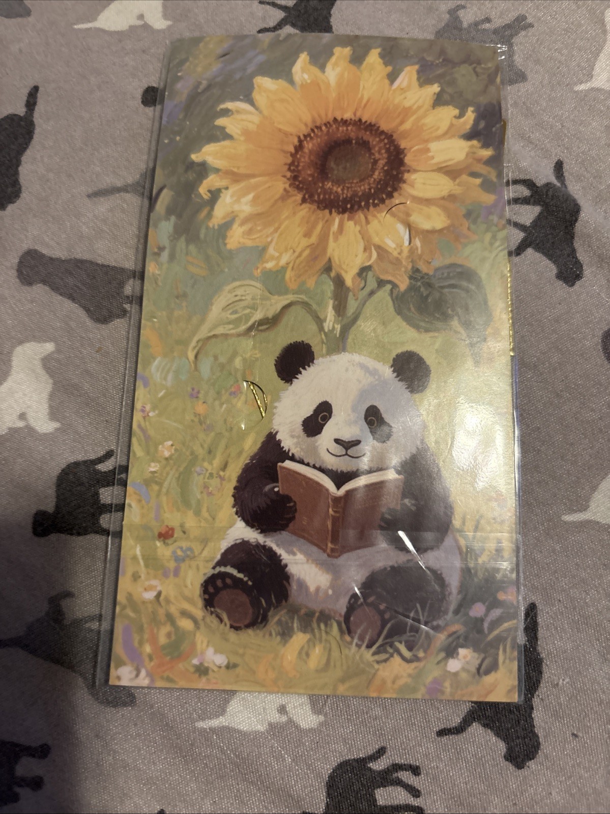 Sunflower Reading Koala Thin Metal Bookmark Multicolor Pattern Gold Tassel