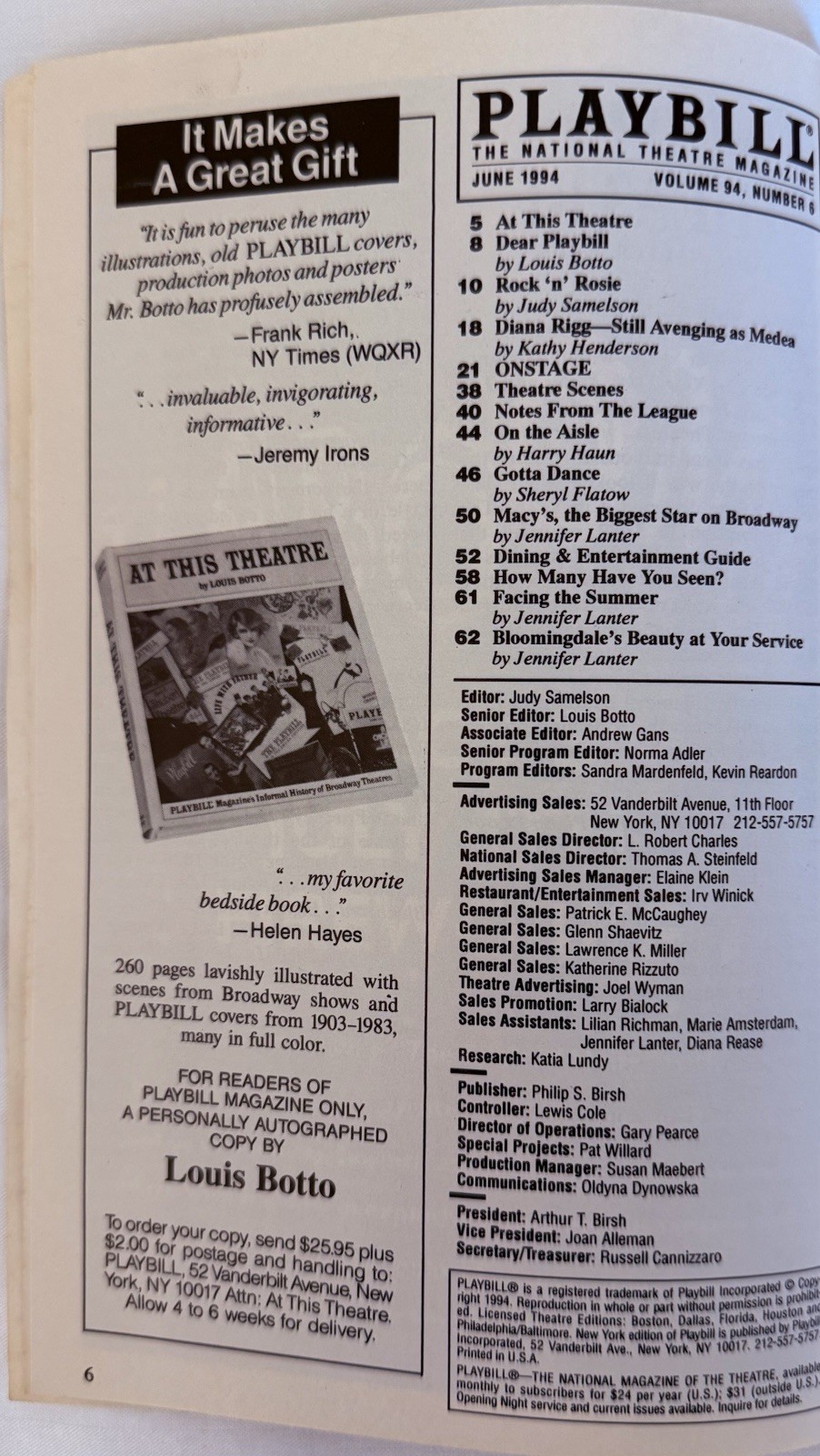 Angels in America Millenium Approaches – Broadway Playbill – Jun 1994