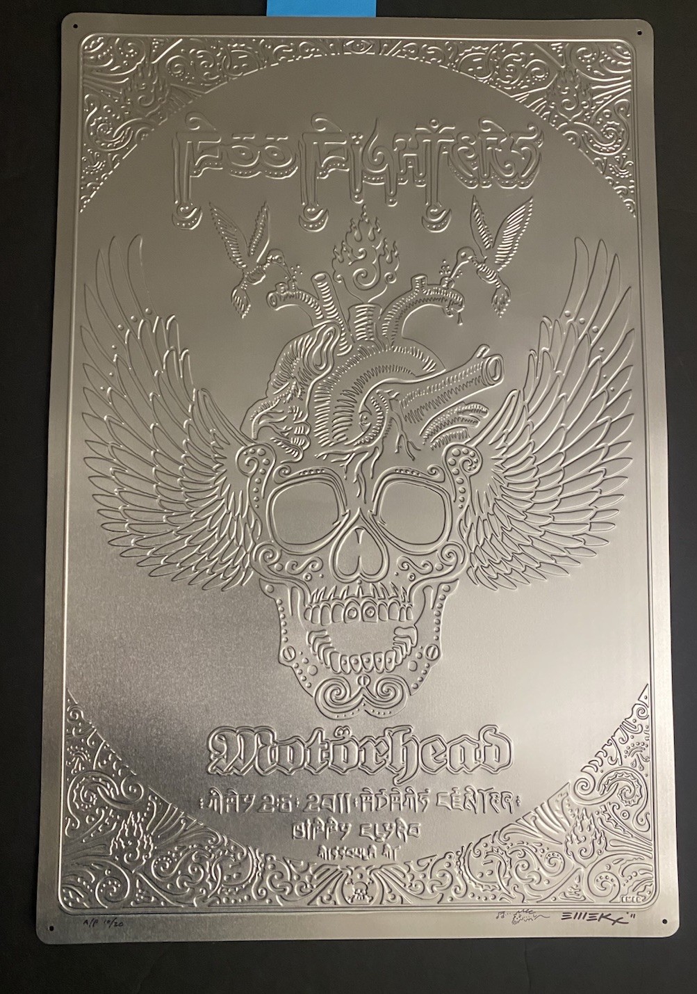 EMEK Metal Foo Fighters & Motorhead AP 2011 Aluminum Print Poster Signed Grohl