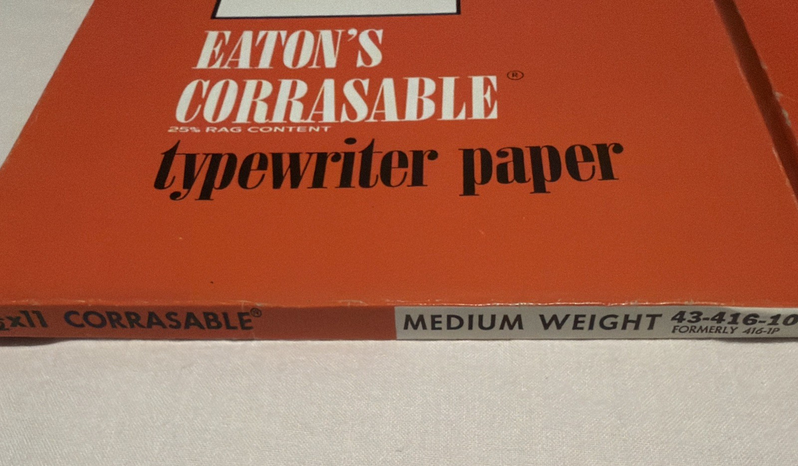 Eatons Corrasable Typewriter Paper 100 sheets Medium weight 16 lb 81/2 x 11