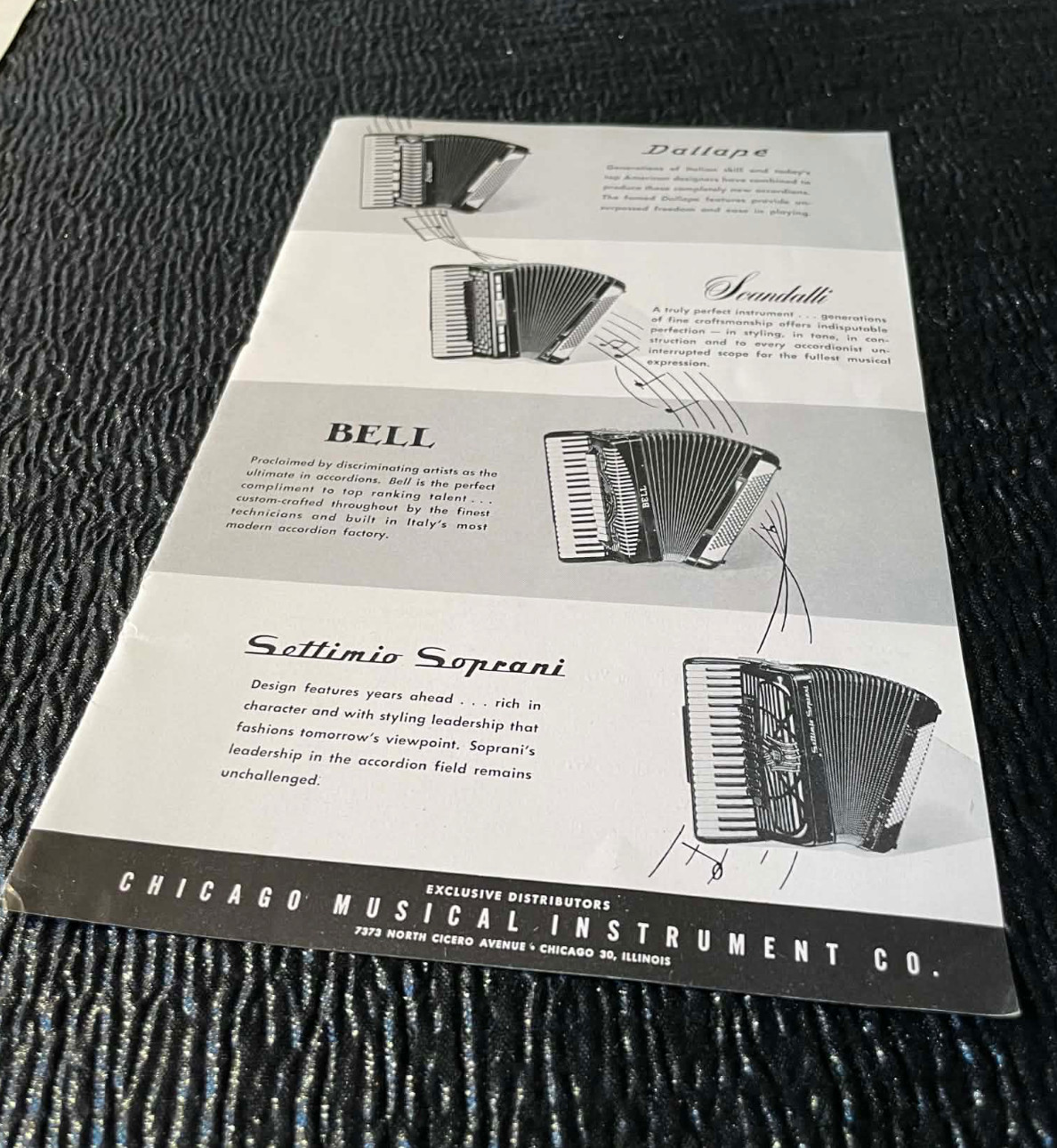 Chicago Musical Instrument Dallape Settimio Advertising Accordion World Magazine