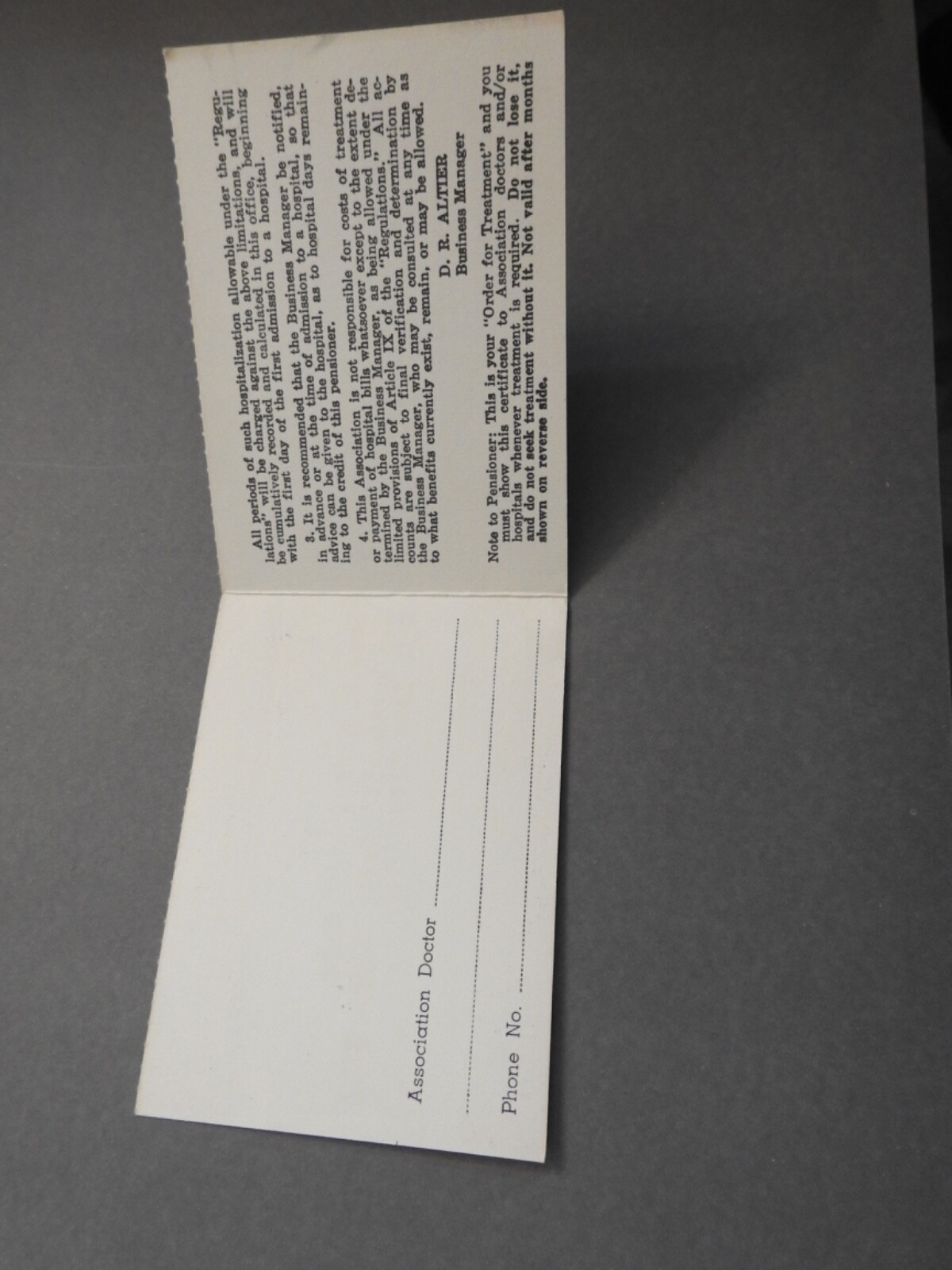 vintage 1964 Union Pacific railroad Employes Hospital Asso. card railroadiana
