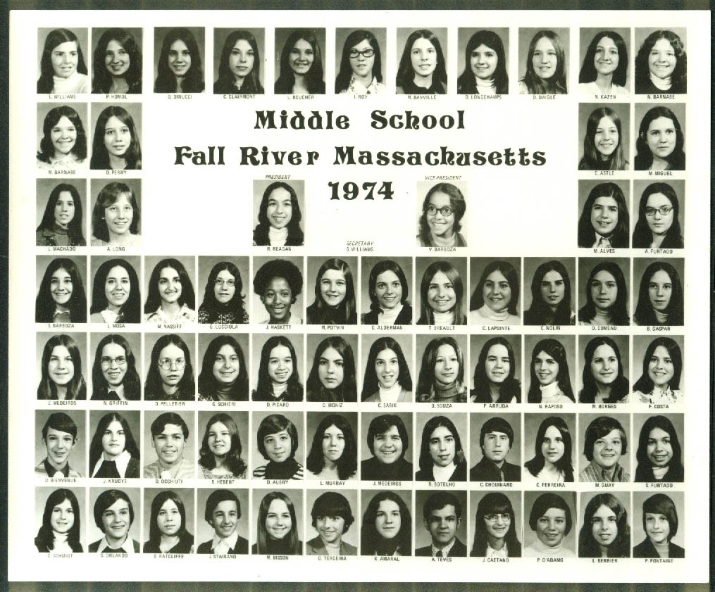 Fall River Middle School 1974 Class Picture 8×10″ original photo